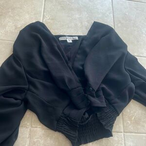 Black Cropped Blouse